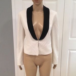 Ann Taylor white and black blazer
